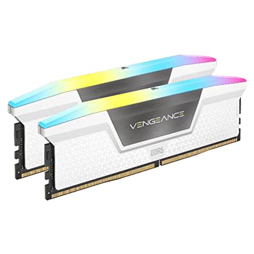CORSAIR VENGEANCE® RGB DDR5 32Go (2x16Go) 6000MT/s CL30 – Blanc