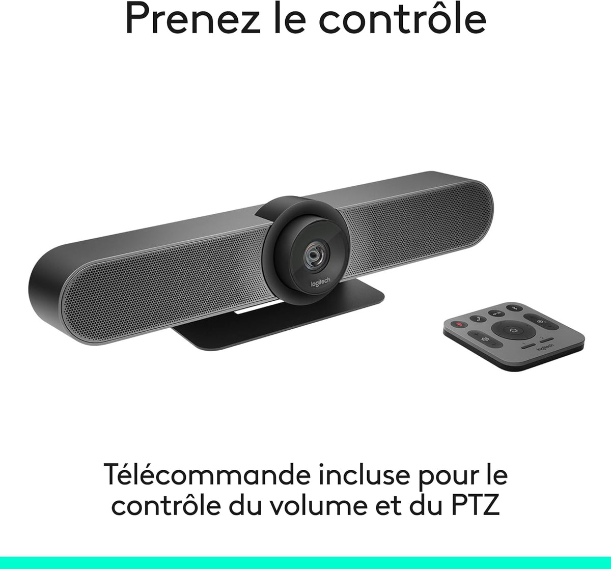 Logitech MeetUp, caméra de visioconférence 4K USB tout-en-un, vue de face