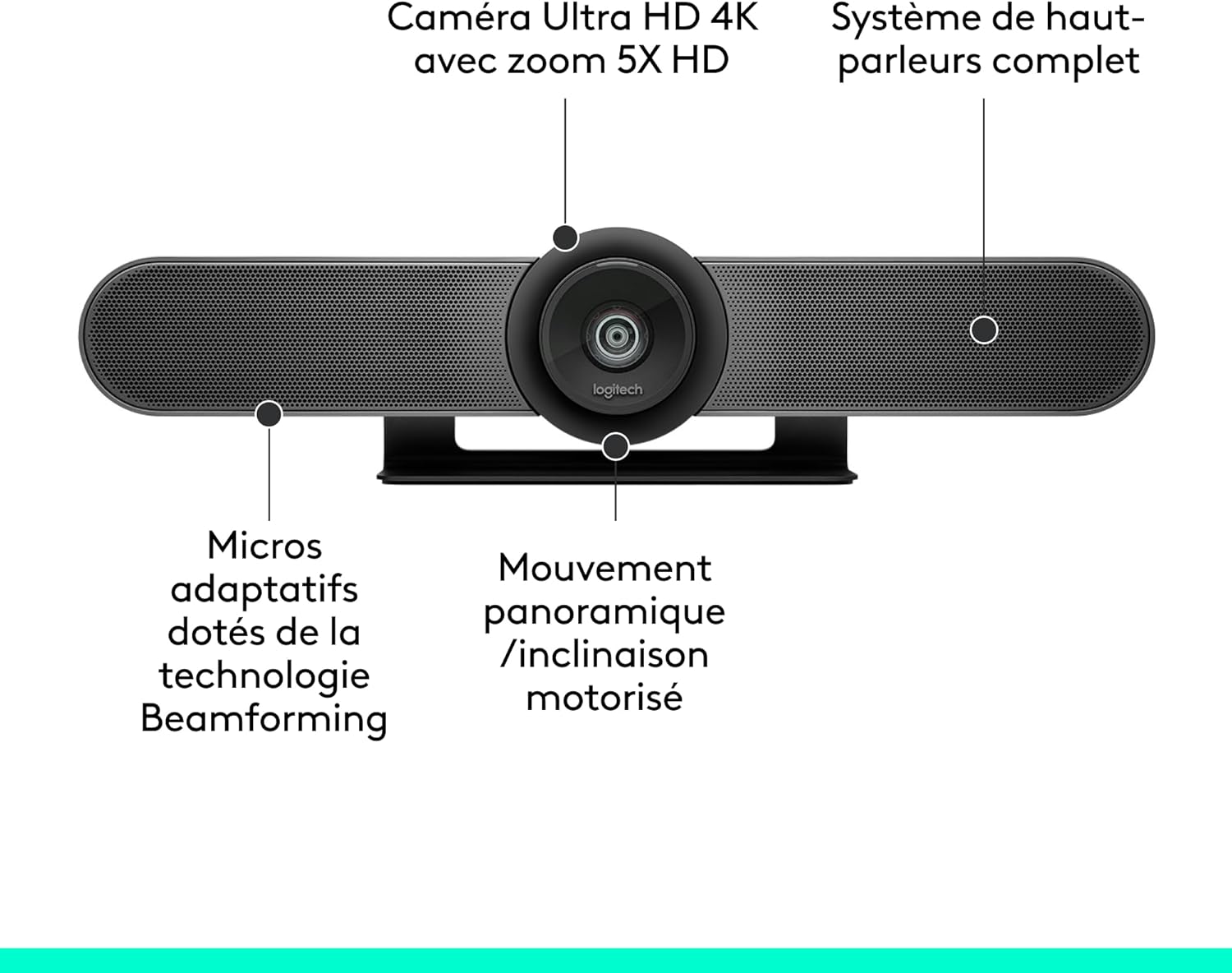 Caméra de conférence Logitech MeetUp avec grand-angle 120 degrés