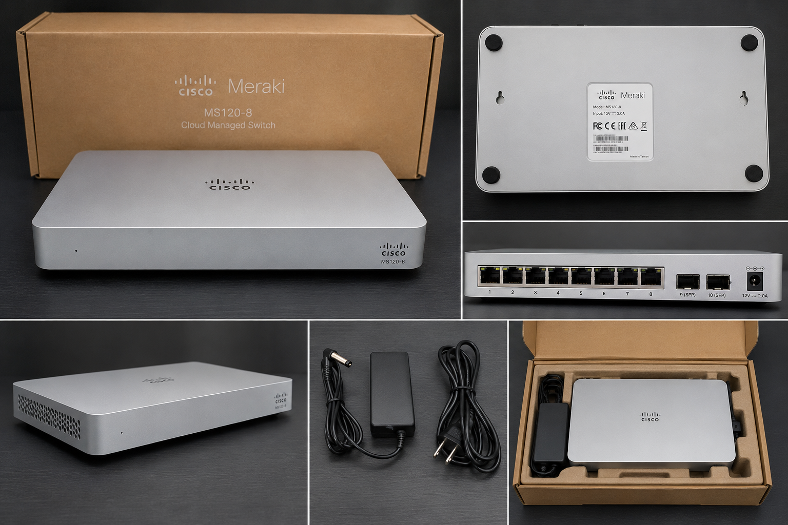 Cisco Meraki MS120-8-HW – Switch Réseau Cloud Administrable 8 Ports Gigabit - Unclaim