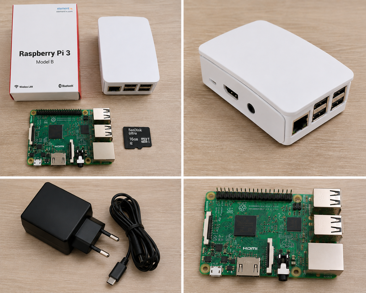 Raspberry Pi 3 Modèle B 1 GB + Alimentation Raspberry Pi + Micro SD