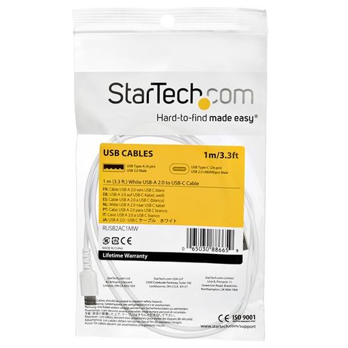 STARTECH CABLE USB 2.0 TO USB C BLANC