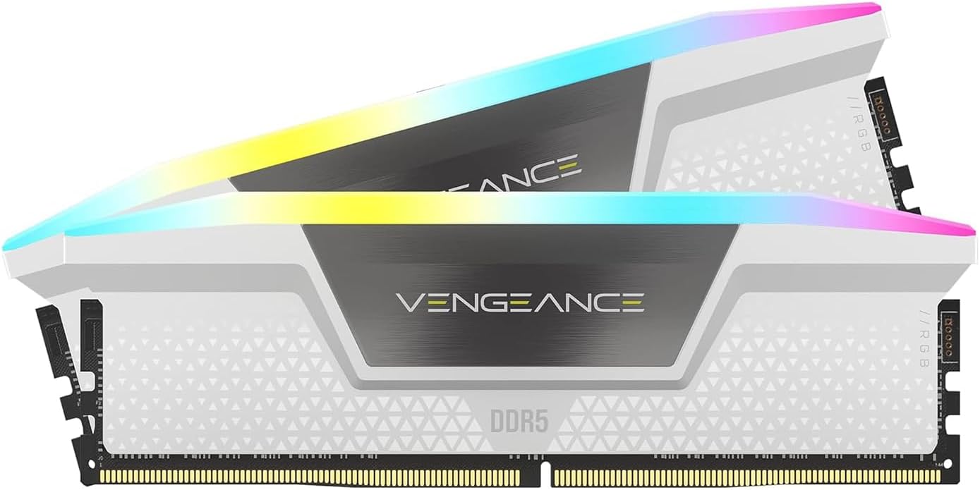 CORSAIR VENGEANCE® RGB DDR5 32Go (2x16Go) 6000MT/s CL30 – Blanc