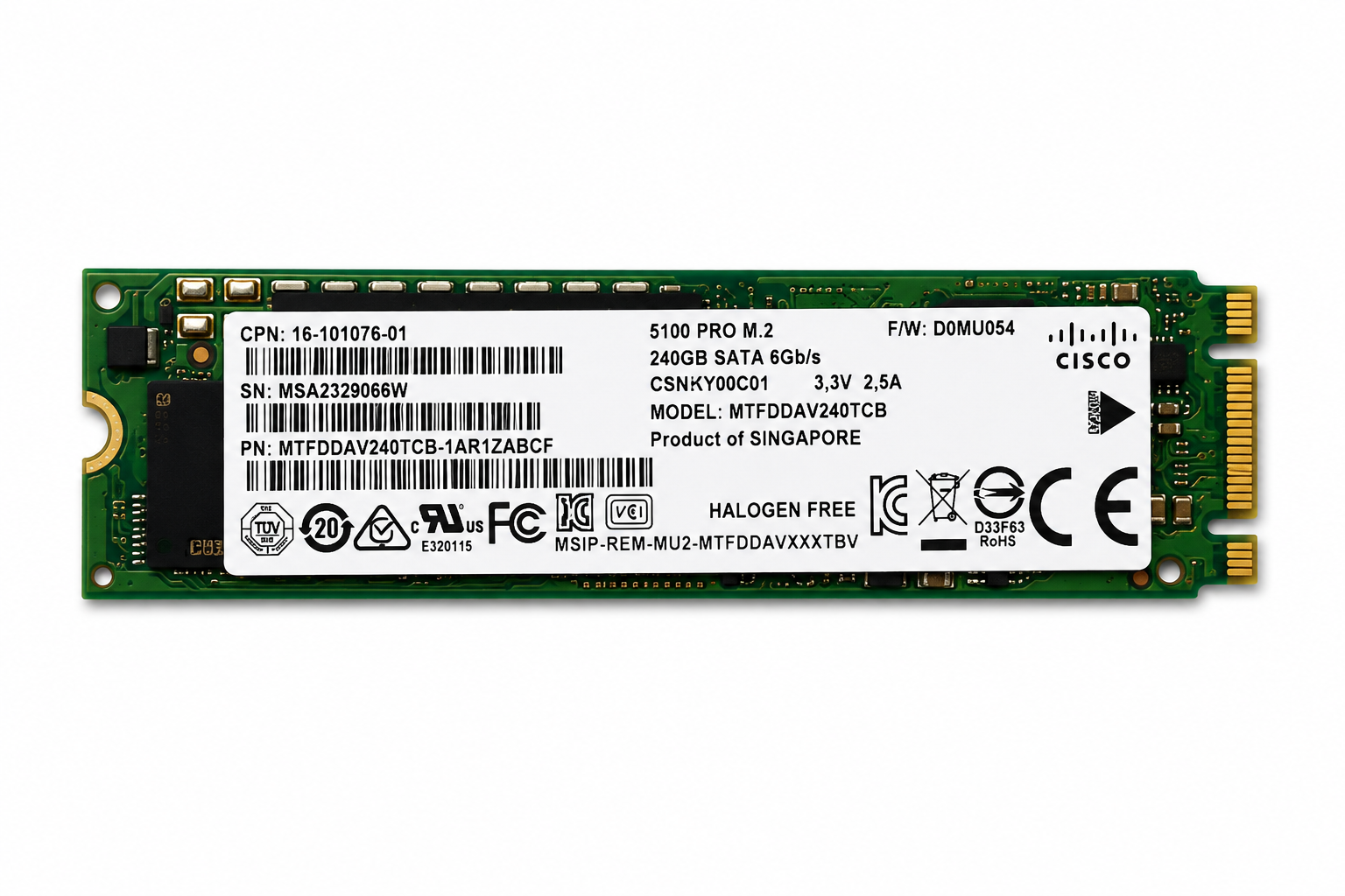 SSD Cisco 5100 PRO M.2 240 Go SATA 6Gb/s Enterprise