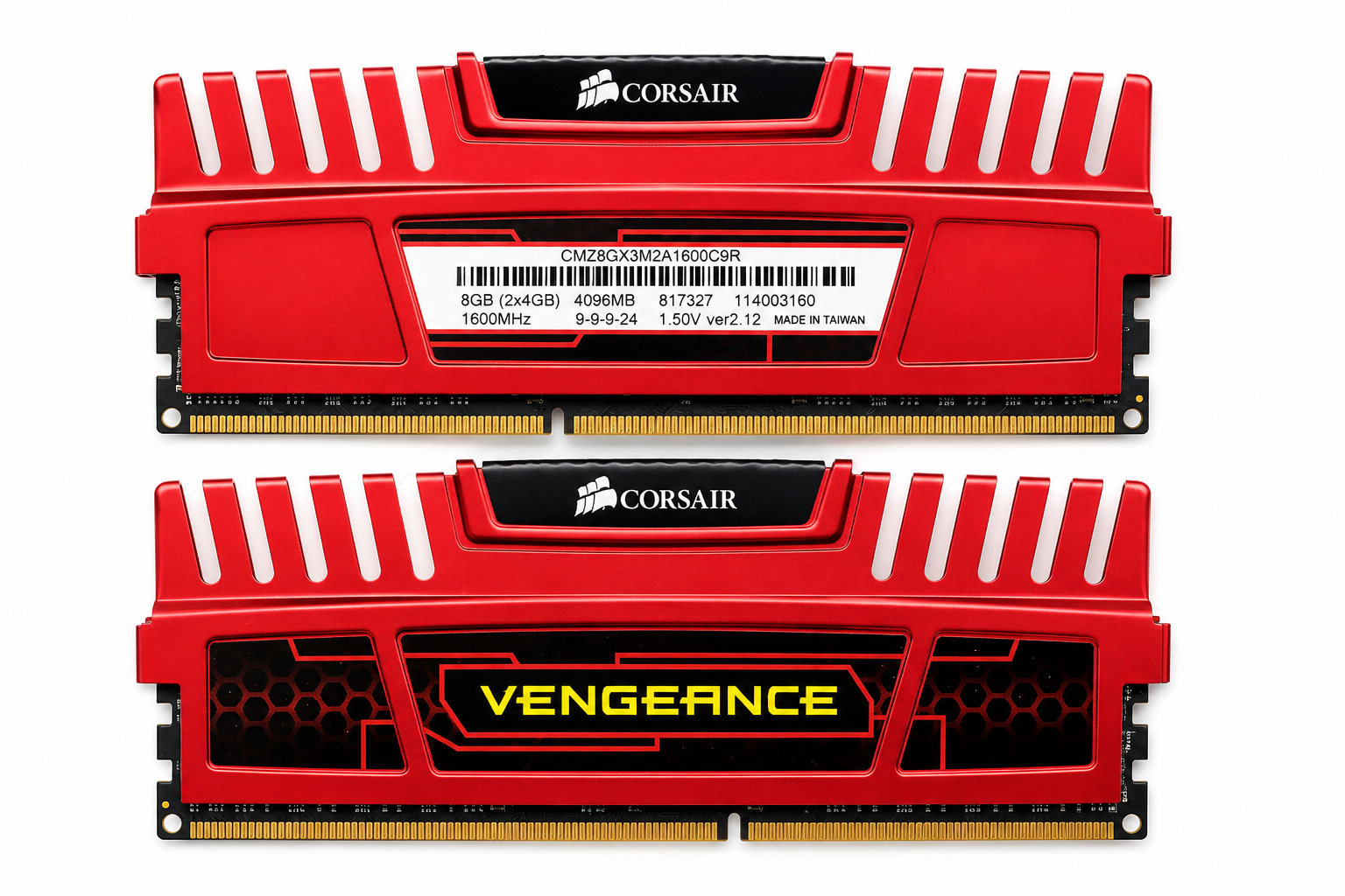Kit RAM Corsair Vengeance 8 Go (2x4 Go) DDR3 1600MHz Gaming Rouge