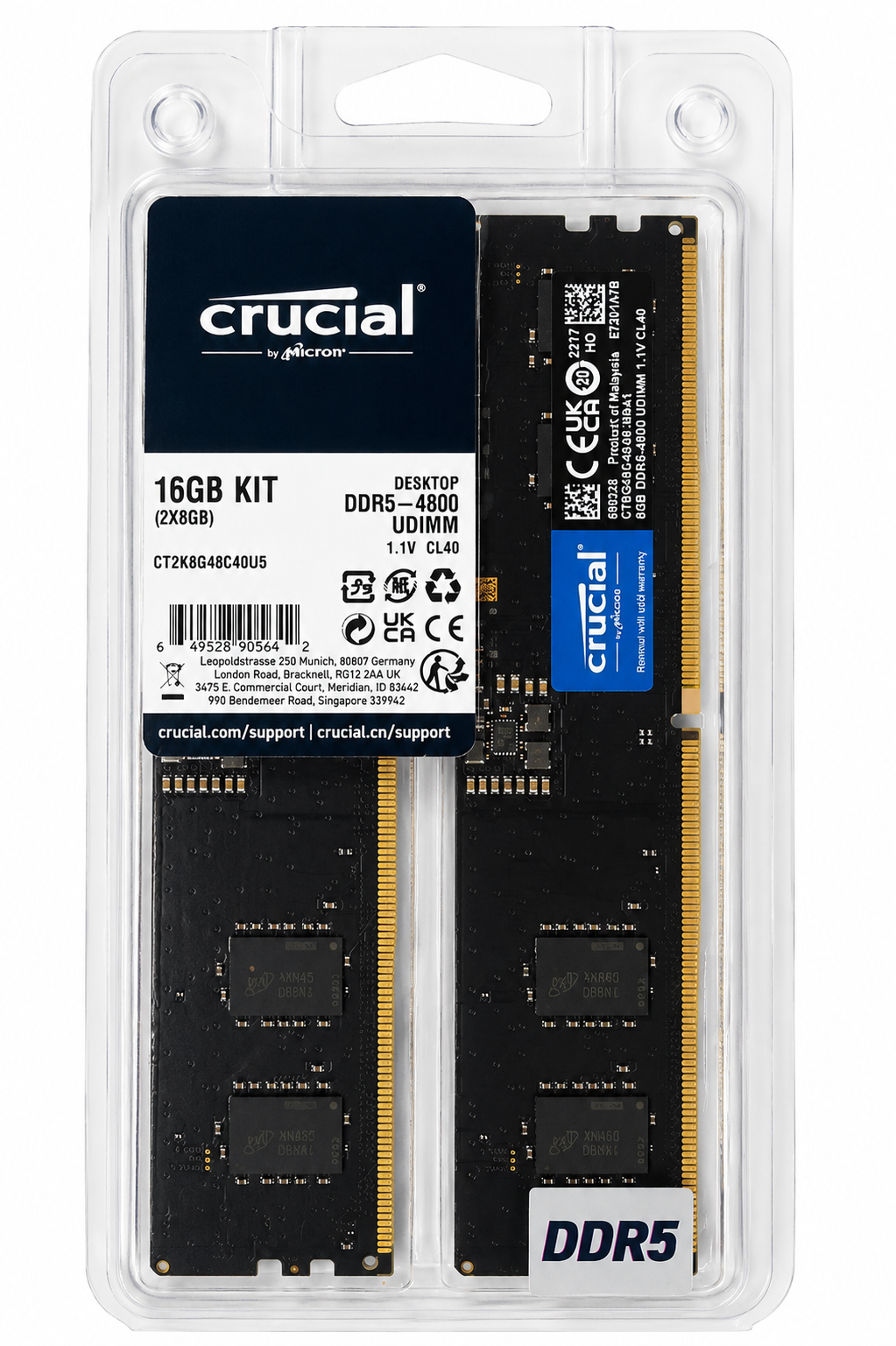 Mémoire RAM Crucial DDR5 16GB (2x8GB) – Haute performance