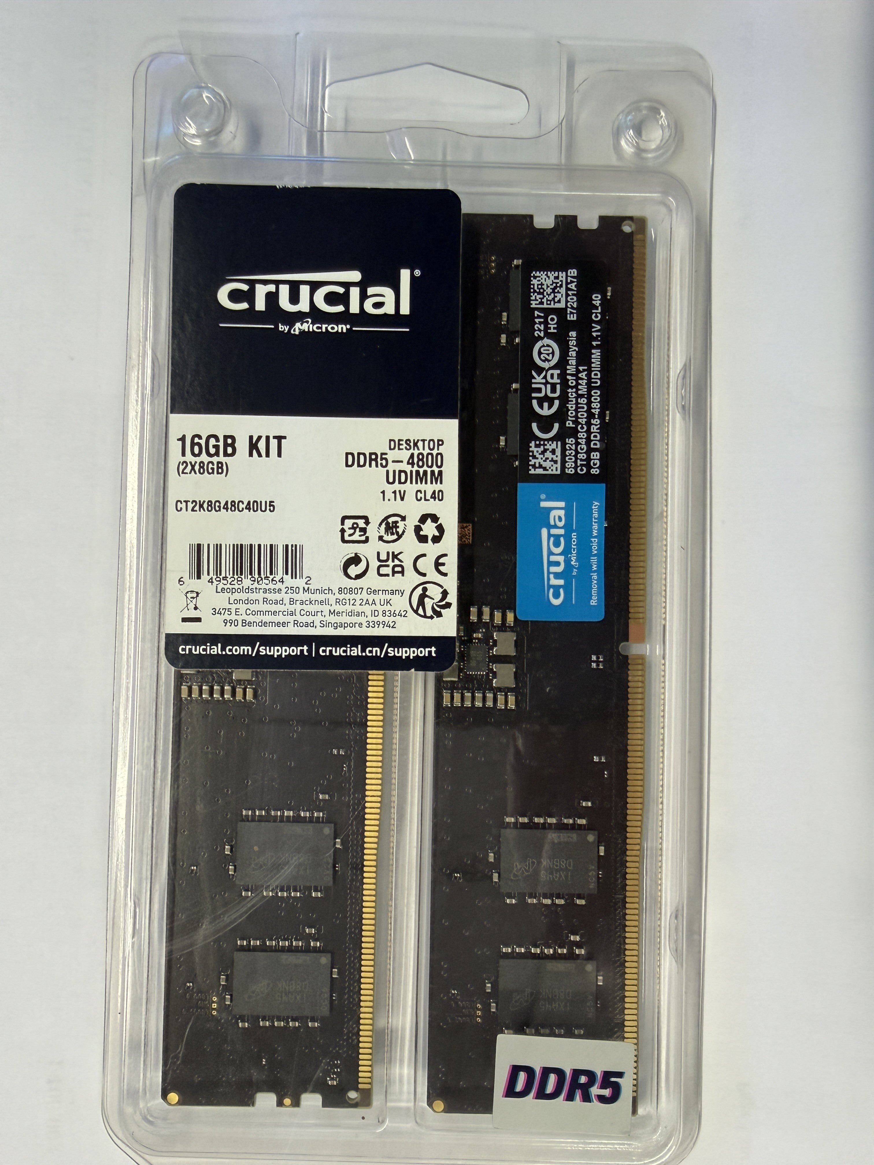 Mémoire RAM Crucial DDR5 16GB (2x8GB) – Haute performance