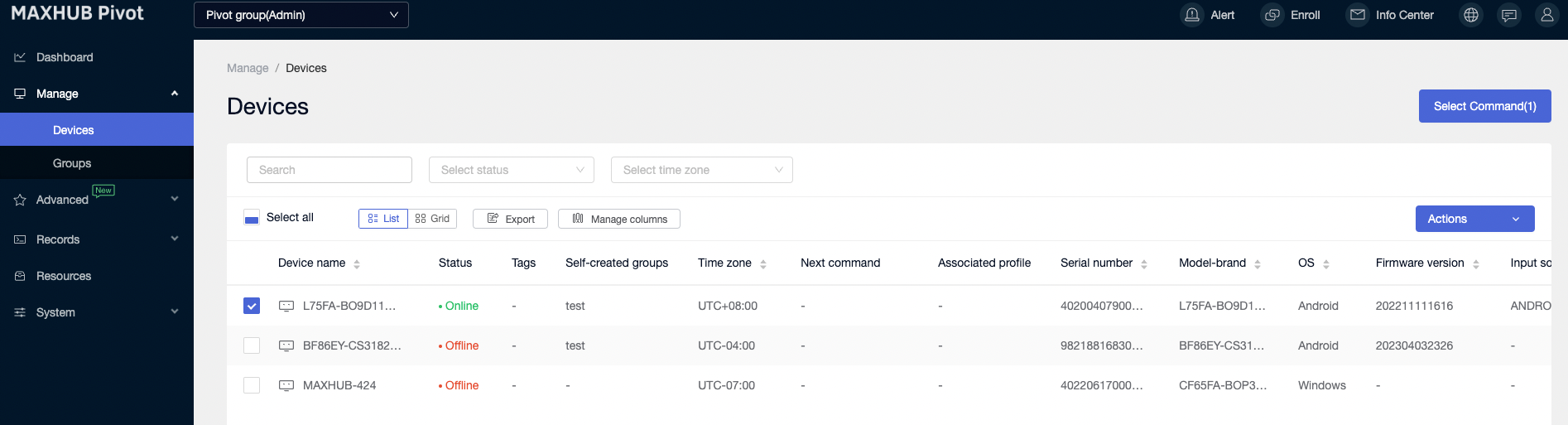 MAXHUB Pivot (Premium) Device Management System – vue produit sur fond blanc