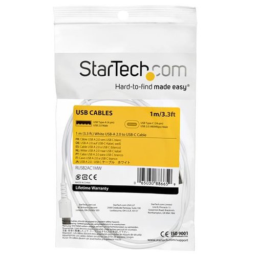 STARTECH CABLE  USB 2.0 TO USB C BLANC